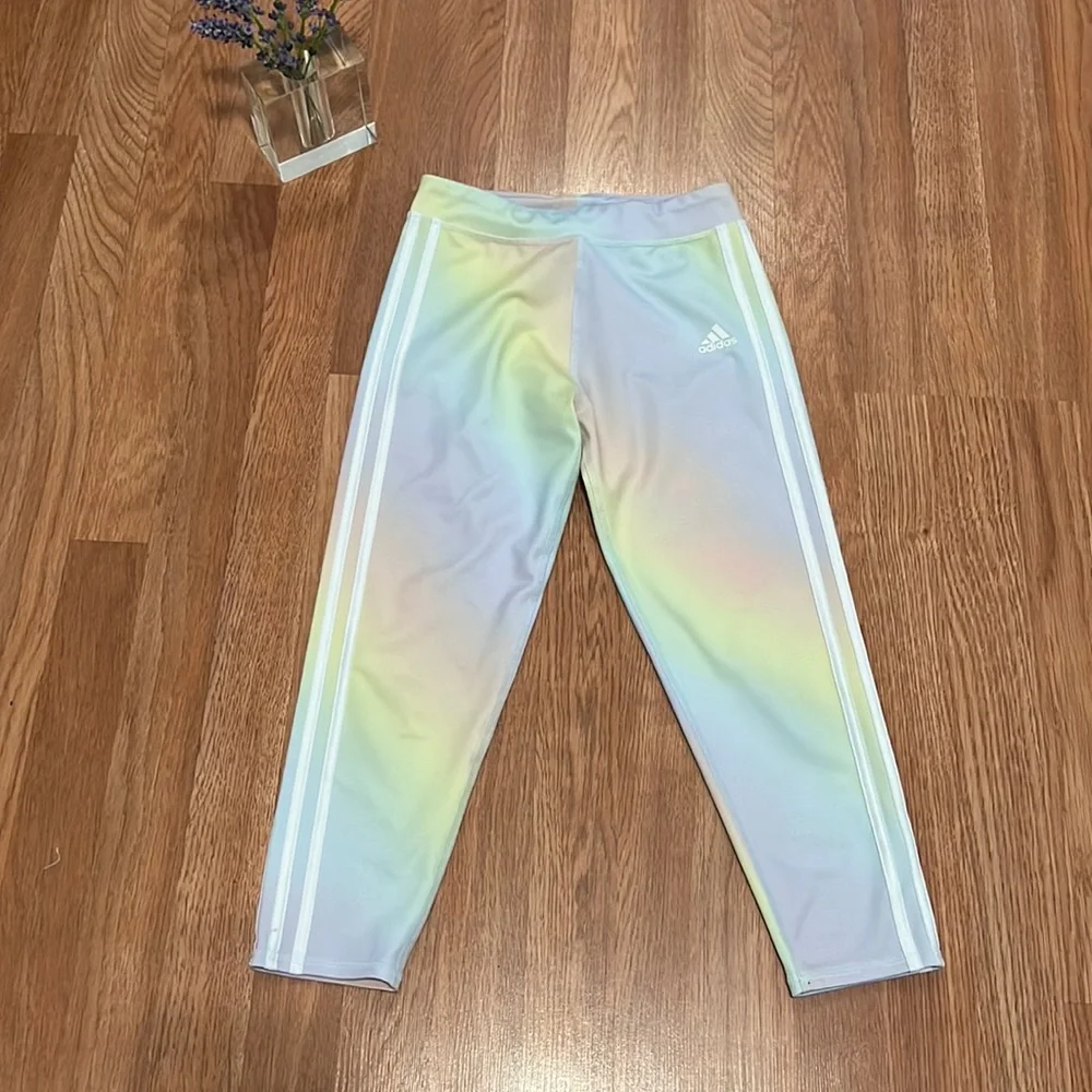 Adidas Aeroready Pastel Athletic Capri Leggings Sz 14 Youth